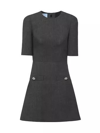 Shop Prada Wool Mini-Dress | Saks Fifth Avenue