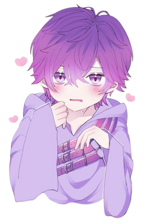 Purple anime boy