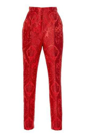 Dolce & Gabbana- Jacquard High-Rise Trousers