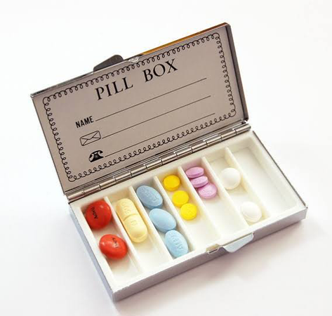 vintage pill organiser box