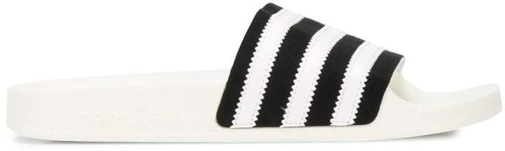 logo stripe slide sandals