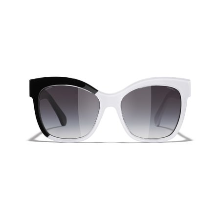 Butterfly Sunglasses Black & White Butterfly Sunglasses | CHANEL