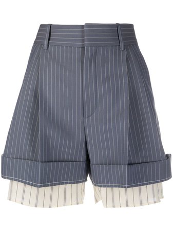 Shop Chloé layered pinstripe shorts with Express Delivery - FARFETCH