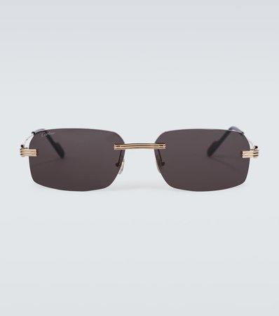 Cartier Eyewear Collection - Frameless rectangle sunglasses | Mytheresa