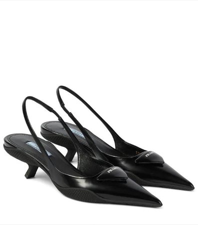 black Prada pointed kitten heels