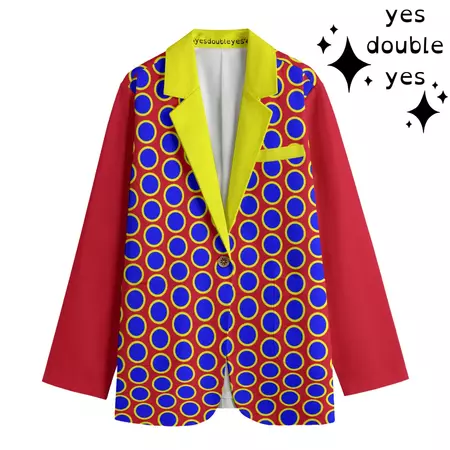 Clown Dot Blazer Cotton Sport Coat Clowncore Formal Jacket Fancy Profe – yesdoubleyes