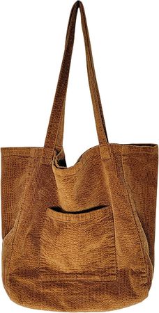 Amazon.com: Corduroy Tote Bag for Women Casual Shoulder Bag Big Capacity Handbags with Pocket For Shopping Work School Festivals Travel (Brown) : Clothing, Shoes & Jewelry
