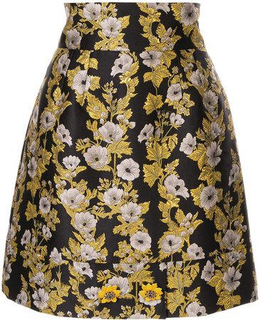floral patterned high-waisted skirt