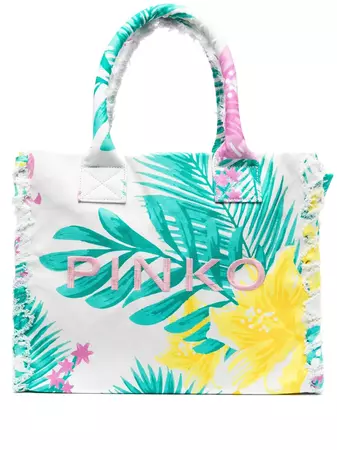 PINKO Beach floral-print Tote Bag - Farfetch