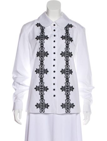 Dolce & Gabbana Lace Long Sleeve Button-Up Top - Clothing - DAG122595 | The RealReal