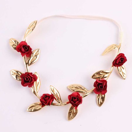 Rose Flower and Gold Leaf Flower Crown Bridal floral crown Flower girl halo Hair Accessories-in Hair Accessories from Mother & Kids on Aliexpress.com | Alibaba Group
