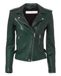 dark green leather jacket