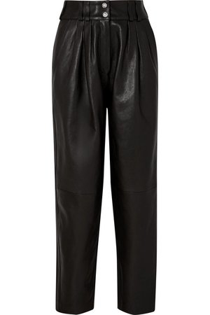 Balmain | Pantalon fuselé en cuir à plis d'aisance | NET-A-PORTER.COM