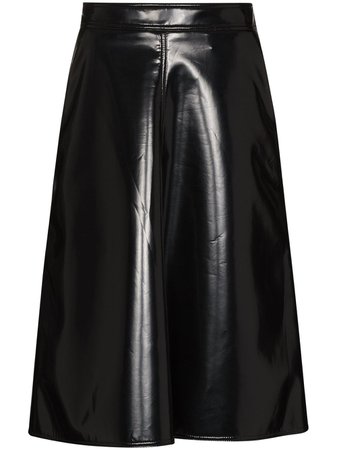 Shop Moncler 2 Moncler 1952 faux leather midi skirt with Express Delivery - FARFETCH