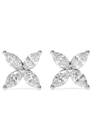 Tiffany & Co. | Boucles d'oreilles en platine et diamants Victoria | NET-A-PORTER.COM