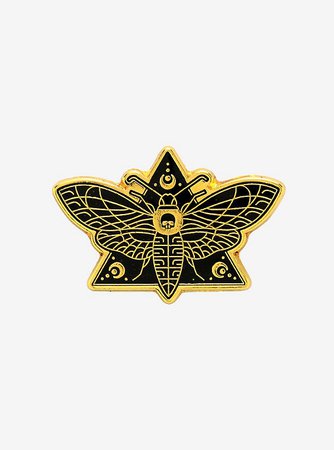 Gold Death Moth Enamel Pin