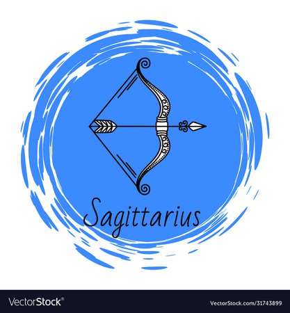 Sagittarius sign horoscope astrology Royalty Free Vector