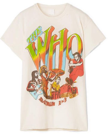 The Who Distressed Printed Cotton-jersey T-shirt - White