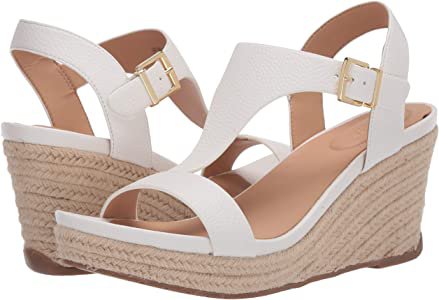 Amazon.com | Kenneth Cole REACTION Women's Card T-Strap Wedge Sandal, Sea Green, 6.5 | Platforms & Wedges
