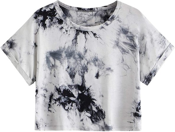 SweatyRocks Women's Casual Round Neck Short Sleeve Camo Print Basic Crop Top T-Shirt Multicoloured XL at Amazon Women’s Clothing store