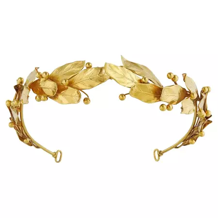 Archaeological Revival Gold Tiara For Sale at 1stDibs