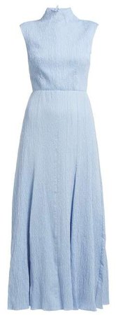 Iona Cotton Blend Cloque Maxi Dress - Womens - Light Blue