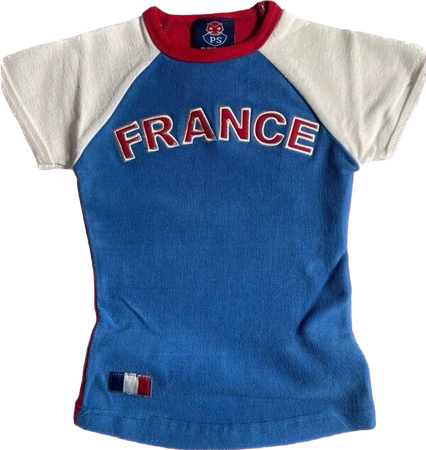 vintage “france” cropped baby tee