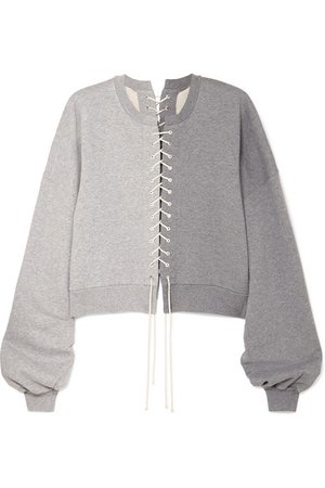 Unravel Project | Lace-up cotton-jersey sweatshirt | NET-A-PORTER.COM