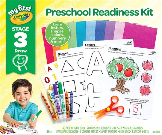 Amazon.com: Crayola Preschool Workbook & Toddler Art Supplies, Letters & Numbers, Preschool Learning Toys, 80+ Supplies: Toys & Games