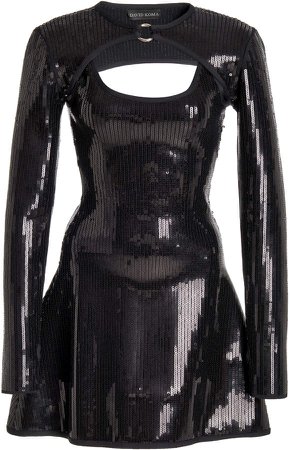 David Koma Sequined-Jersey Mini Dress