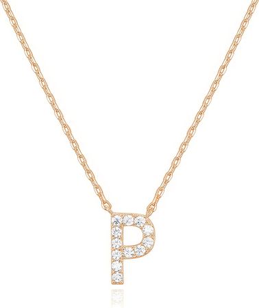 Amazon.com: PAVOI 14K Yellow Gold Plated Cubic Zirconia Initial Necklace | Letter Necklaces for Women | M Initial: Clothing, Shoes & Jewelry