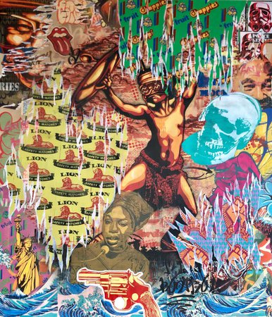 Khaya Witbooi - Mind Control -Colorful, Edgy Pop Art Meets Street Art, Original Painting For Sale at 1stDibs