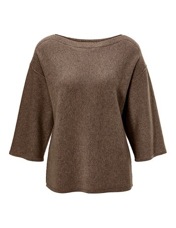Cashmere jumper, cappuccino melange, dark brown | MADELEINE Fashion