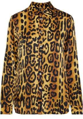 Leopard-print Hammered-silk Shirt