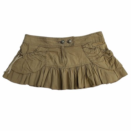 cargo pocket khaki pleated mini skirt