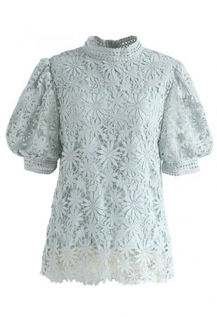 Full of Daisy Crochet Top in Mint - NEW ARRIVALS - Retro, Indie and Unique Fashion