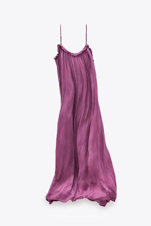 VOLUMINOUS LONG DRESS | ZARA United States purple
