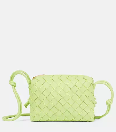 Loop Mini Leather Shoulder Bag in Green - Bottega Veneta | Mytheresa