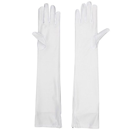 Skeleteen White Satin Opera Gloves - Roaring 20's Fancy Flapper Elbow Gloves - 1 Pair - Walmart.com