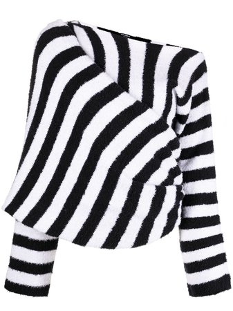 Balmain Striped Knitted Top - Farfetch