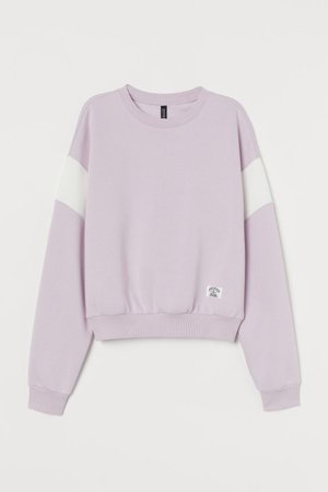 Cotton-blend Sweatshirt - Light purple/color-block - Ladies | H&M US