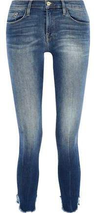Le Skinny De Jeanne Cropped Distressed Mid-rise Skinny Jeans