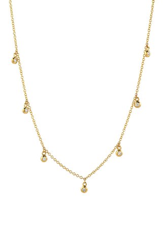 Drop Bezel diamond Necklace | Zoe Lev Jewelry