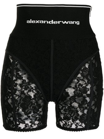 Alexander Wang logo-waistband lace-detail Shorts - Farfetch