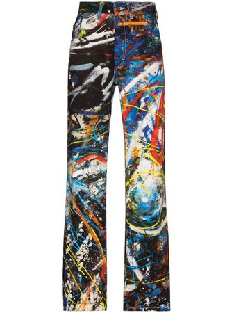 Shop Charles Jeffrey Loverboy painted art boyfriend jeans with Express Delivery - FARFETCH