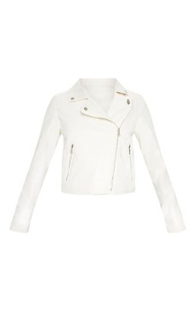 White Pu Biker Jacket | Coats & Jackets | PrettyLittleThing