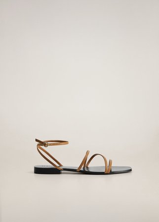 Leather straps sandals - Women | Mango USA brown