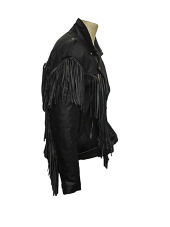 black suede fringe jacket