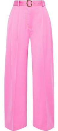 Blanche Belted Wool-twill Wide-leg Pants