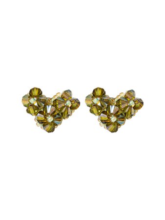[SWINGSET] Seasonless Heart Beads Earrings (Olive) – SellerWork
